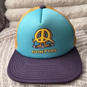 Burton Snowboarding I-80 Trucker Hat - Kids -Snap Back Purple/ Green/Yellow NWOT